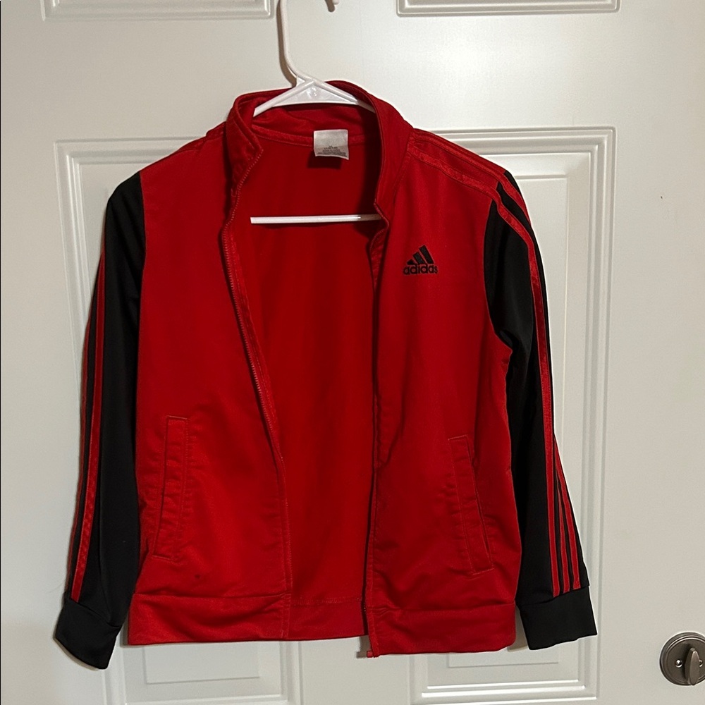 Adidas Red and Black Sports Jacket